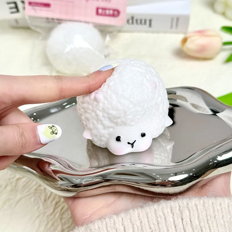 Squishy Creme Schaf Squeeze Spielzeug Niedliche Tiere Zappeln Spielzeug Super Weiche Fett Schafe Dekomprimieren Geschenk Stress-linderung Hand Entspannende Spielzeug