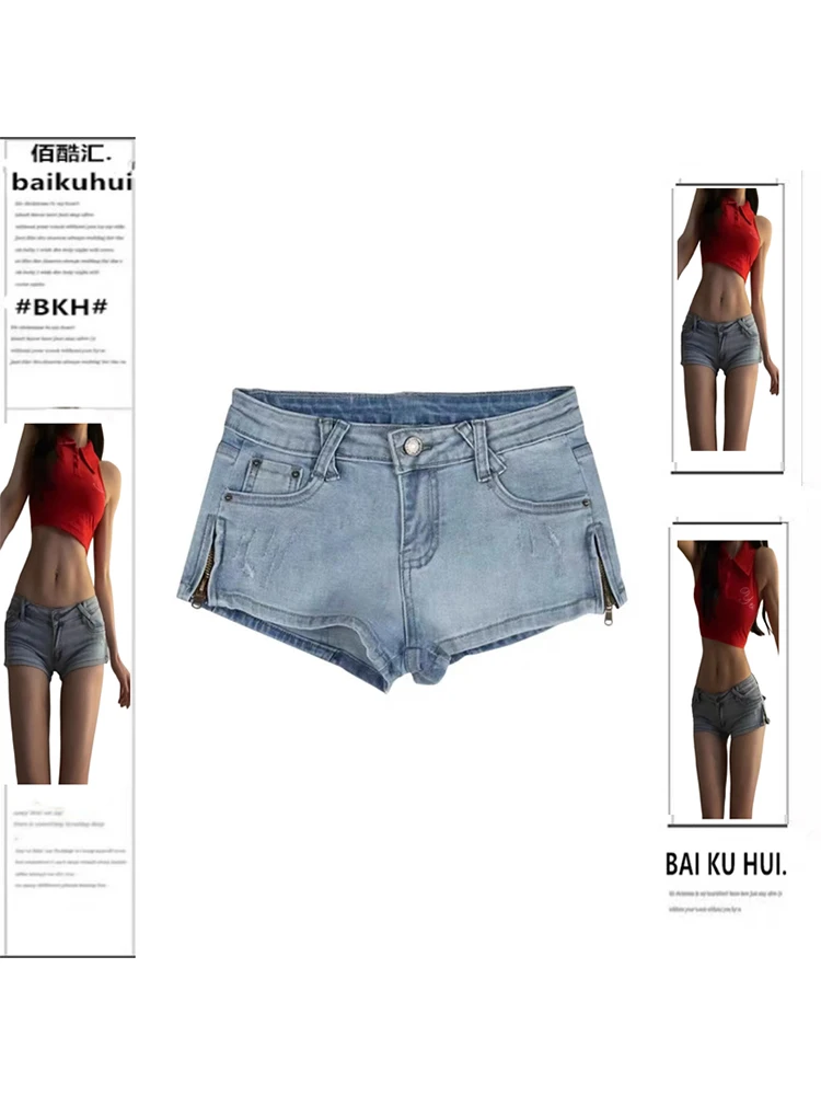 

Summer Women Kpop Low Rise Skinny Denim Shorts Y2k Jean Hot Pants Trashy Y2K Abi Japanese Cyber Punk Grunge Harajuku Stretch