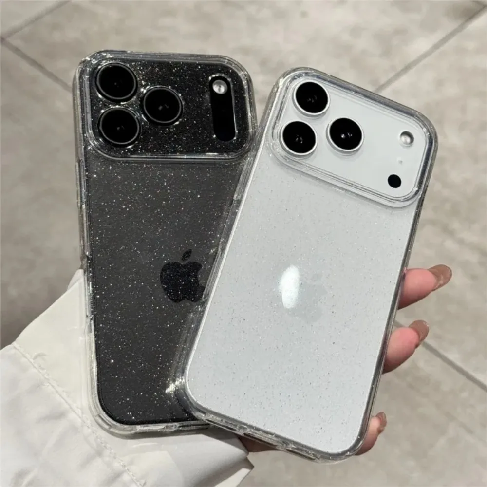الفاخرة بلينغ بريق سيليكون واضح جراب هاتف آيفون 17 الهواء 16 15 14 زائد 13 12 17 برو ماكس 17 برو شفافة لينة غطاء من البولي يوريثان