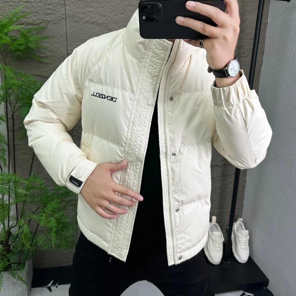 

Мужская пуховая куртка премиум-класса: легкая, теплая, с воротником-стойкой, модная верхняя одежда, водонепроницаемая, современный городской стиль