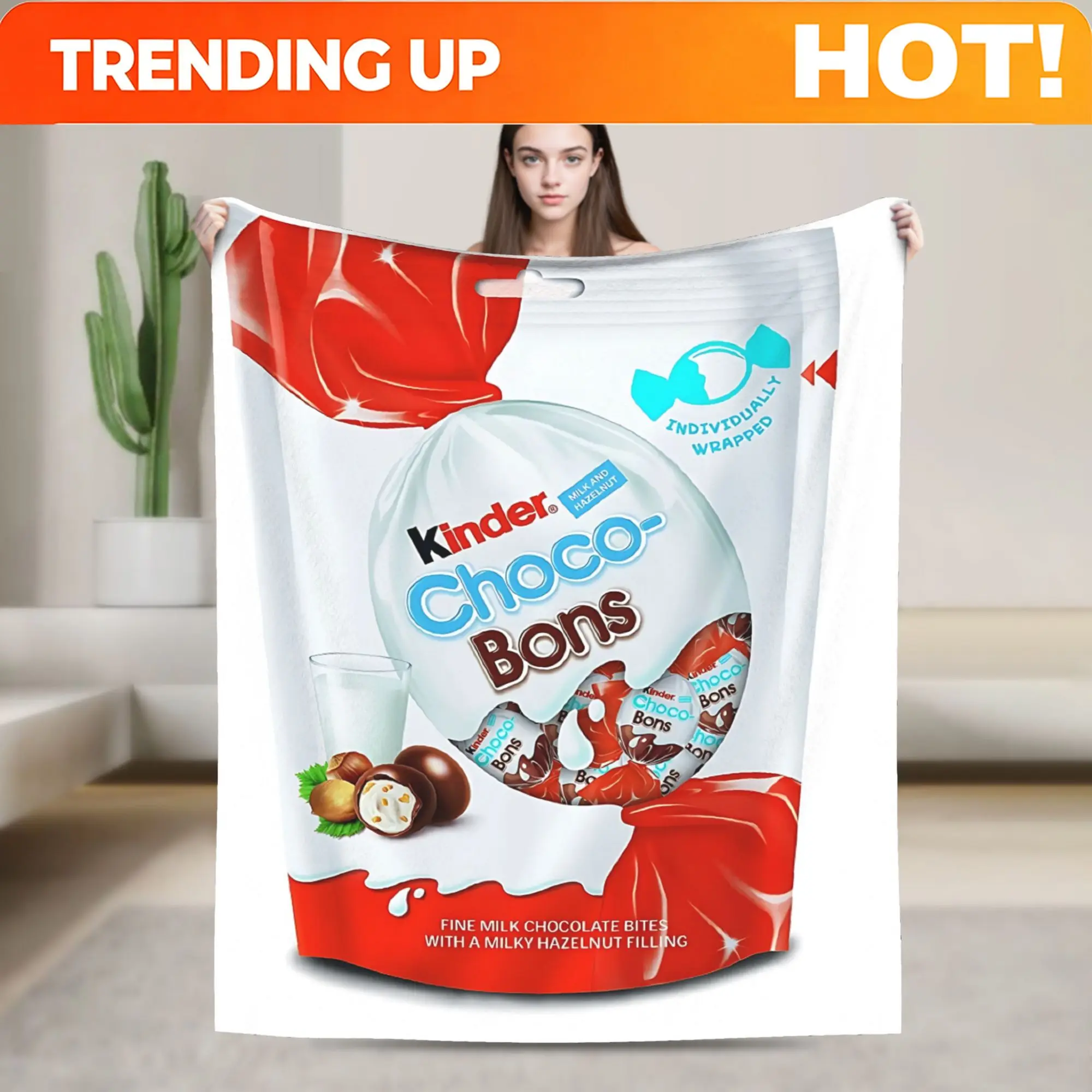 Customize KINDER SCHOKO BONS Inspired Brainwave Flannel Blanket, Modern Flannel  Design, Soft and Warm Comfortable Nap Blanket,