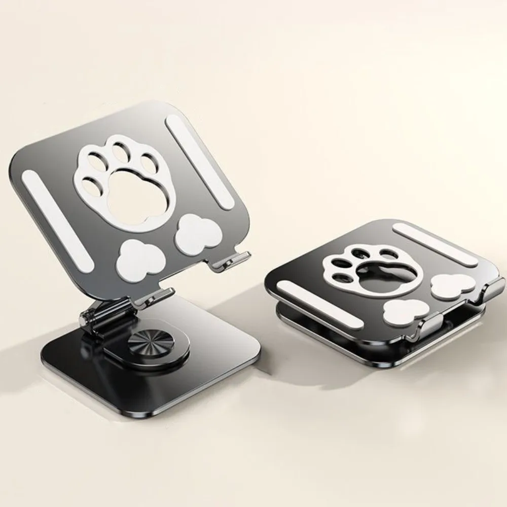 Stable Cat Paw Tablet Stand Adjustable 360° Rotation Tablet Holder Metal Heat Dissipation Tablet Phone Bracket Desk Holder