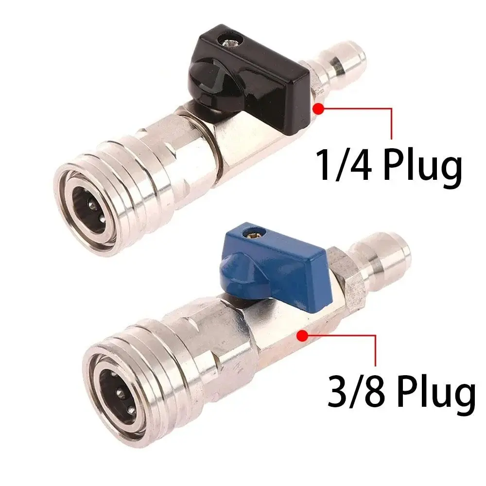 

1Pcs for Power Washer Ball Valve Kit Water Flow Switch High Pressure Washer Quick Connector 3/8 1/4 Inch Stainless Steel