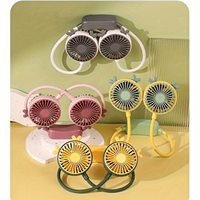 4 PCS/1PC Convenient neck hanging double fan USB charging portable small fan hanging neck outdoor folding