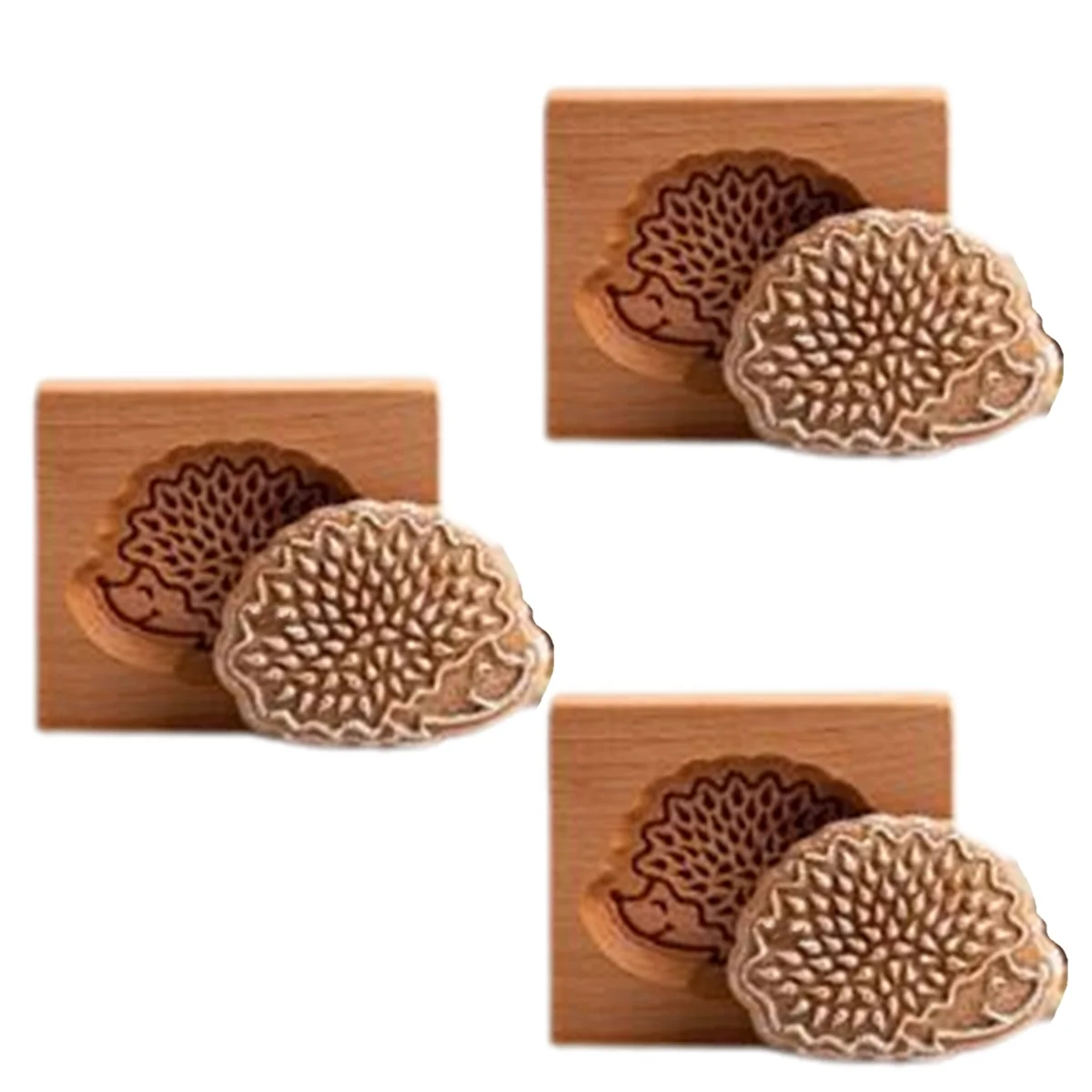 Wooden Cookie Mold Embossed Mold, 3D Carved Wooden Animal Cookie Mold Hedgehog