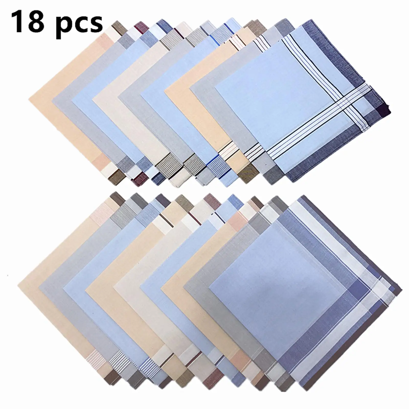 

Cotton Men Handkerchiefs 16inch Wipe The Sweat Towels Premium Pocket Square Hankies for Party Male Celebration Gentlemen Casual