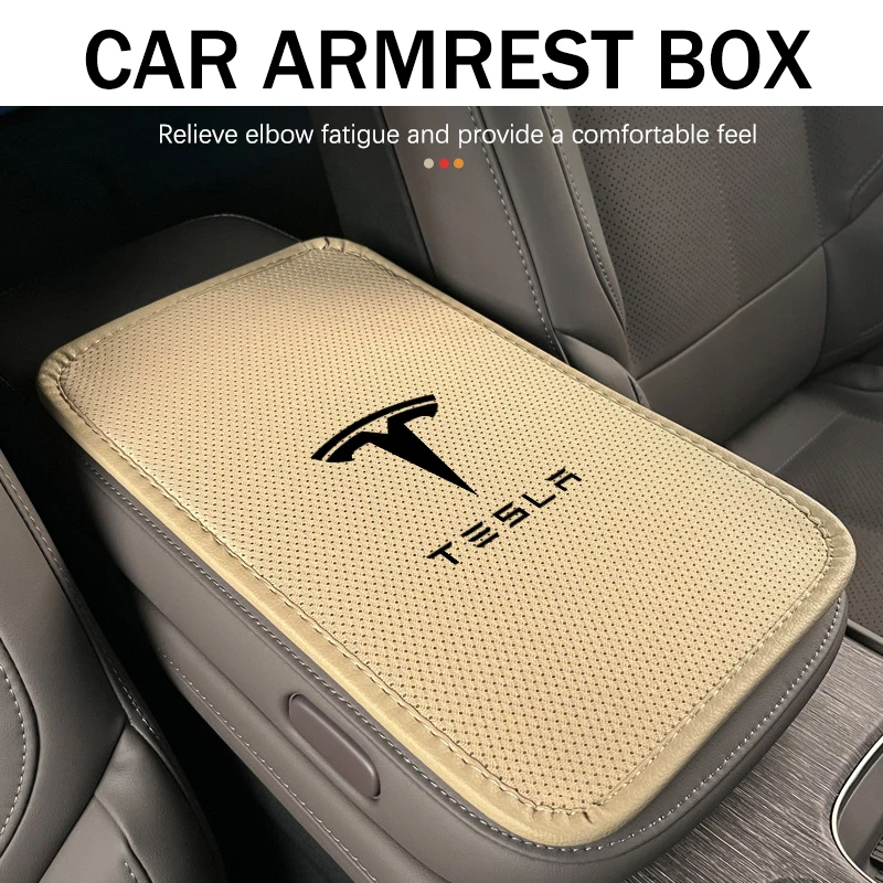 Car Center Console Covers Soft Armrest Mat Styling Accessories For Tesla Model 3 Y S X Roadster