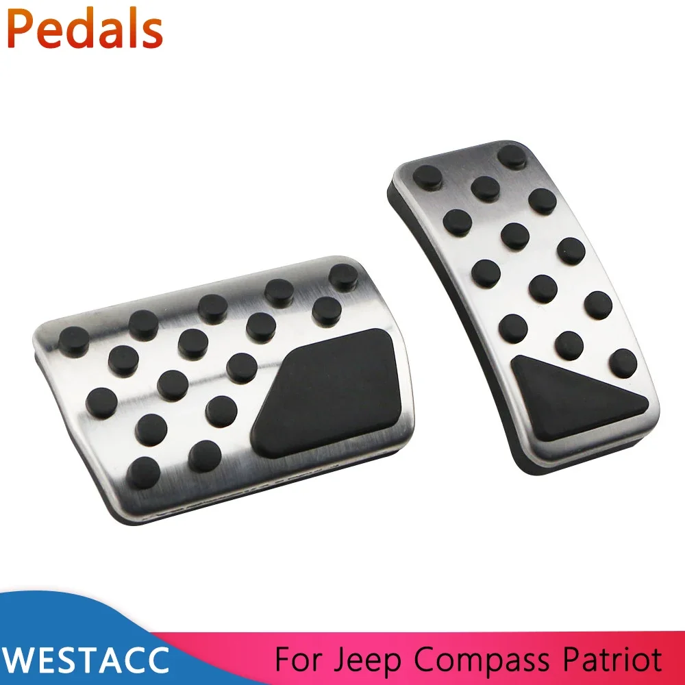 Car Pedals Accelerator Gas Brake Pedal Protective Cover for Jeep Compass Liberty 2007-2016 Patriot 2011-2017 AT Accessories