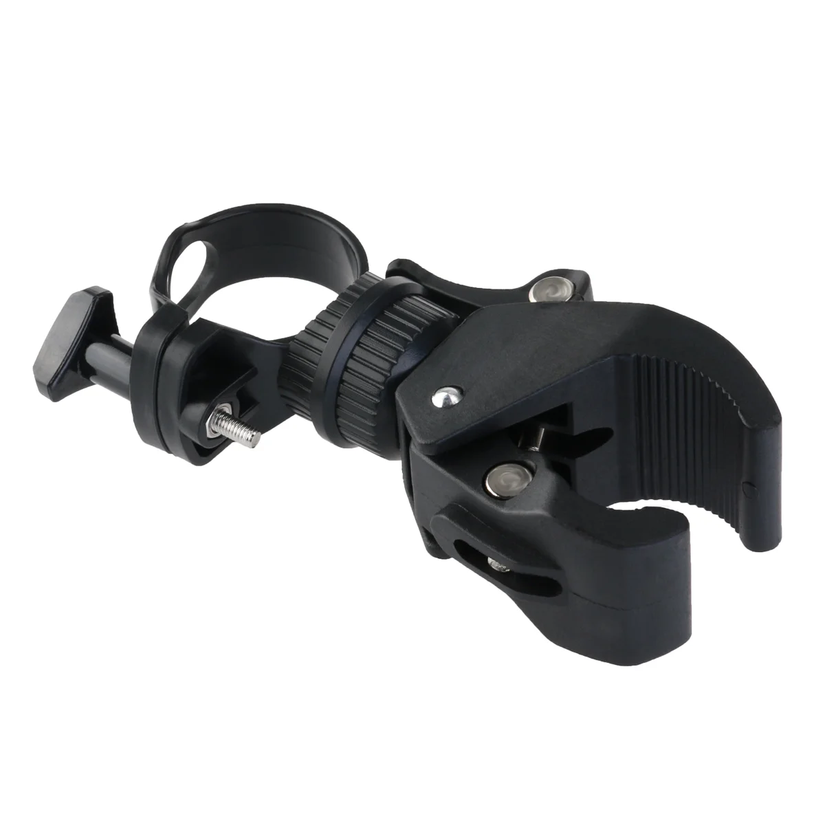 Bike Stand LED Flashlight Torch Mount Clamp Holder Grip Bracket Black Handlebar