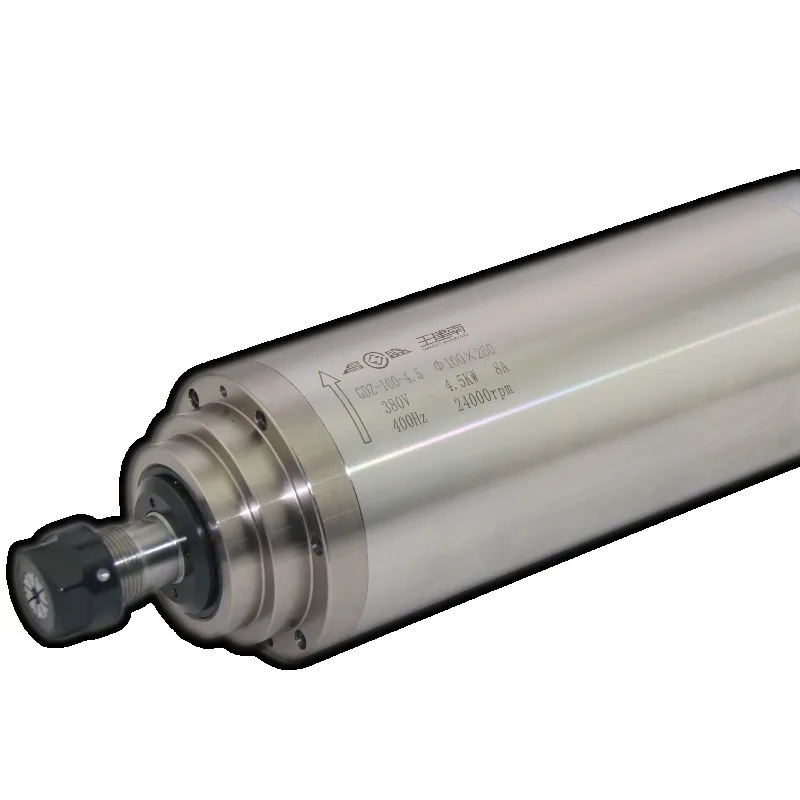 24000RPM High Power Water-Cooled Spindle 4.5KW 100mm for Woodworking Carving Drilling