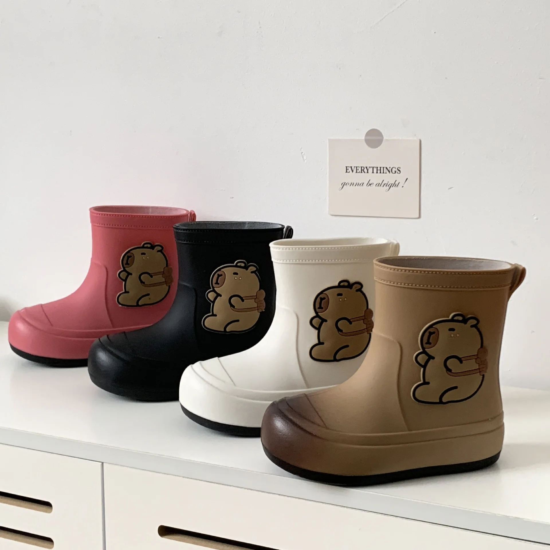 

Милые непромокаемые сапоги с капибарой, женские противоскользящие непромокаемые мягкие ботинки до середины икры, новые водные сапоги Rubber oes Student Faion