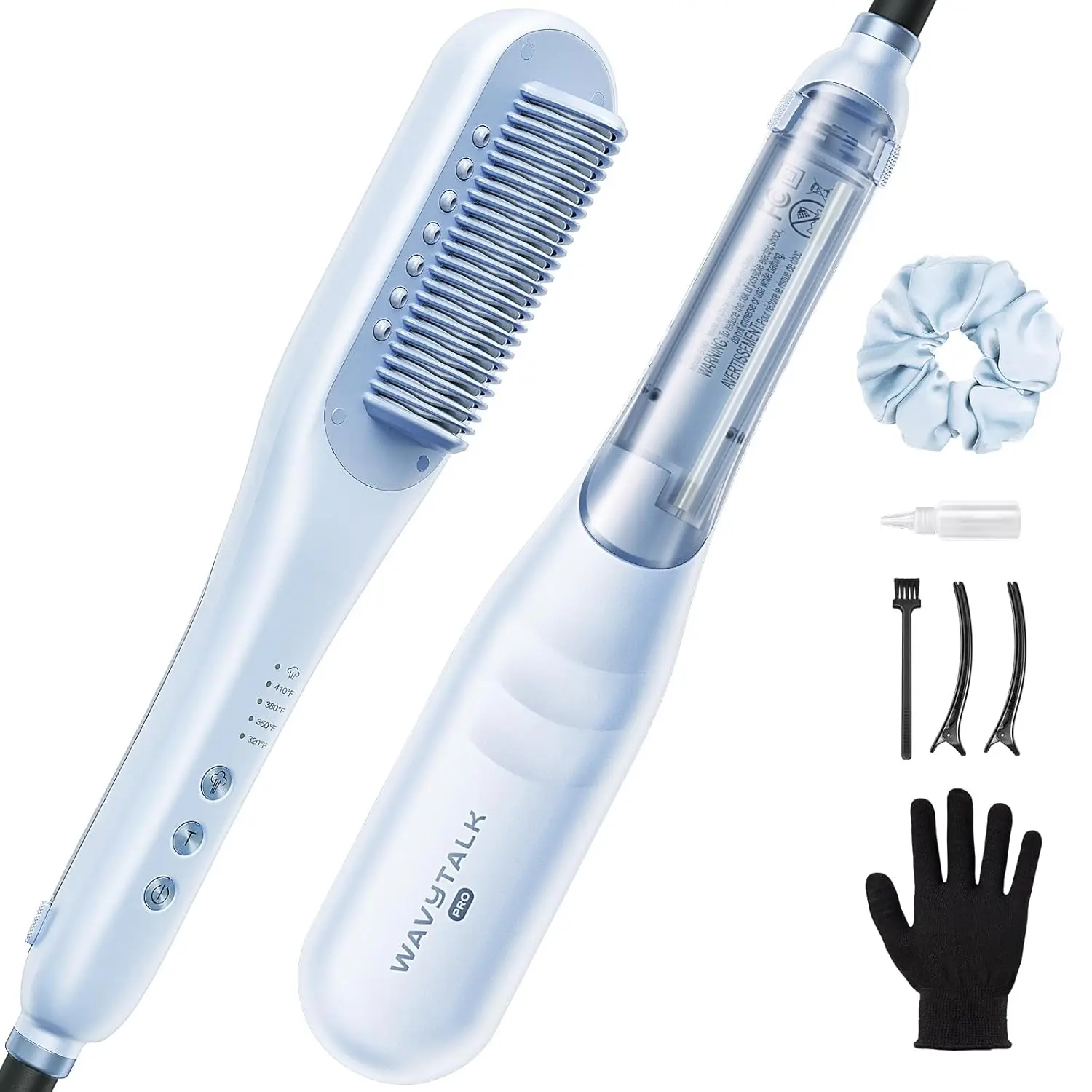 3-in-1 Steam Hair Straightener Brush: Fast Salon Results, Anti-Frizz, Nourishing, for Curly Hair