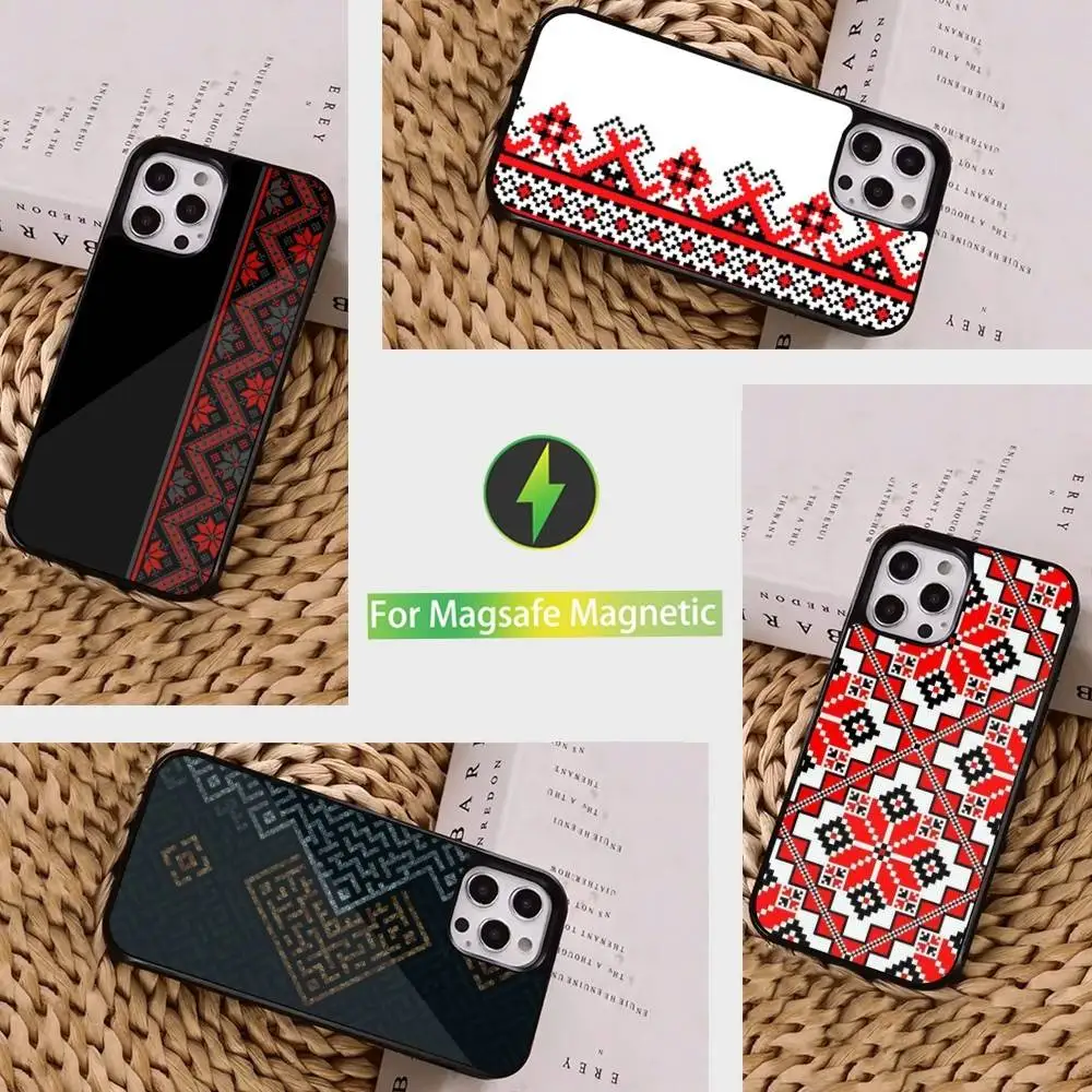 

U-Ukraine O-Ornaments Pattern Phone For iPhone 16,15,14,13,12,11,Pro,Max,Plus,Mini, Magsafe,Magnetic Wireless Charging Case
