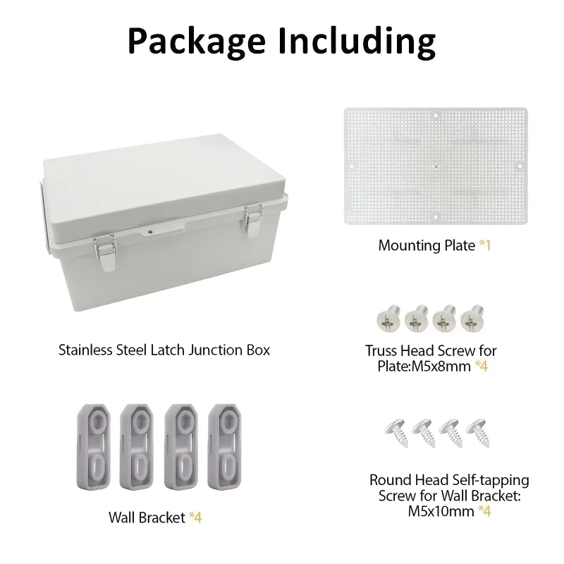 Customized Junction Box 20 piece 210x160x100 With Hinged Drilled Gray Cover