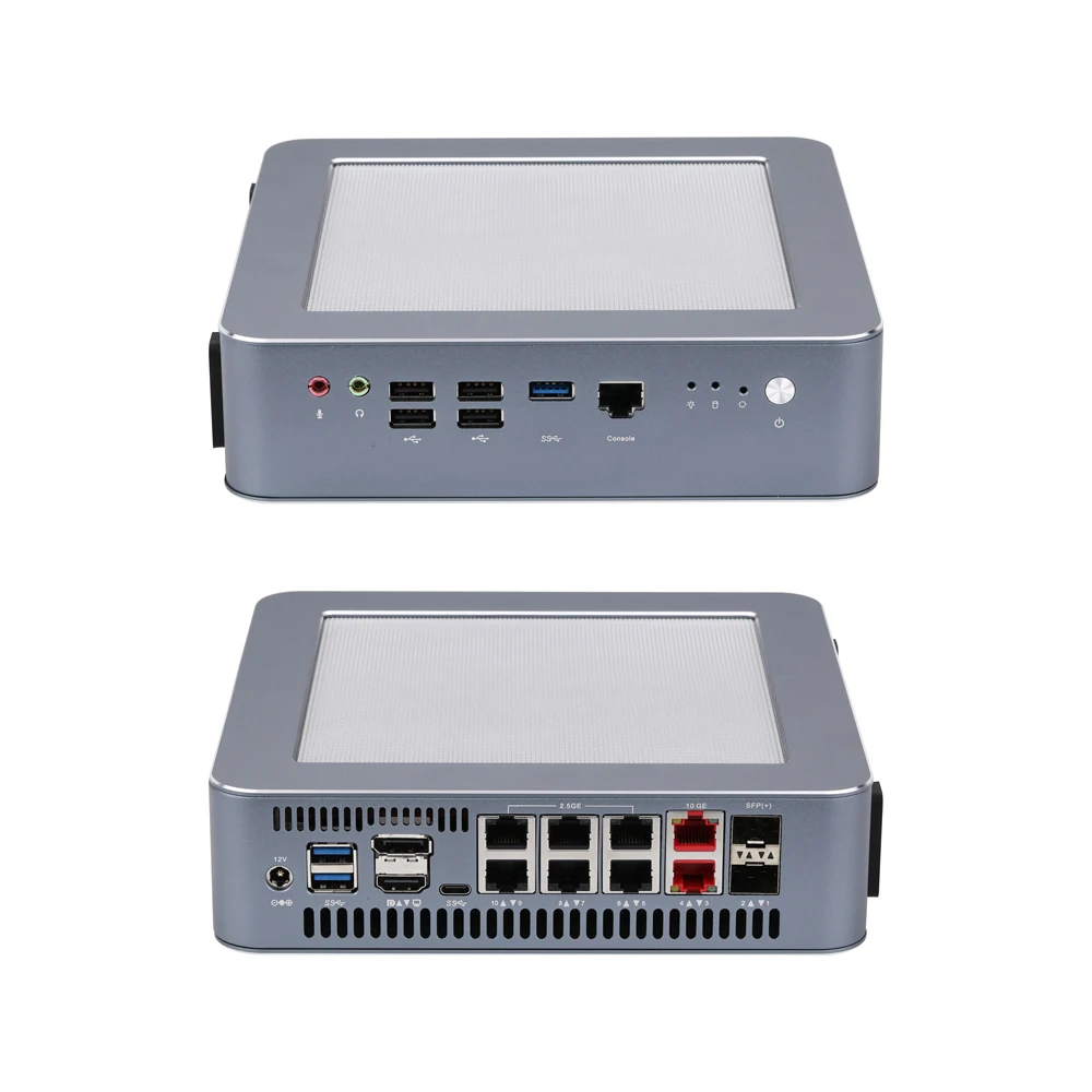 Qotom Mini PC Q51551VT CPU Intel Core Ultra 5 125H 14 núcleos 18M caché 2x10G LAN/6x 2,5G LAN/2x10G SFP+, enrutador DIY VM PC