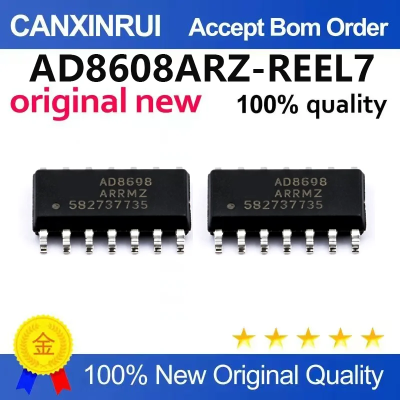 (5pcs-100pcs)Brand new original AD8608ARZ-REEL7 SOIC-14 precision CMOS rail to rail operational amplifier chip