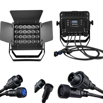 4in1 Flights Case with 24x18W RGBWA UV 6 in 1 Outdoor Waterproof Stage Light LED Square Par Light DJ DMX Disco Equipment Bar 4