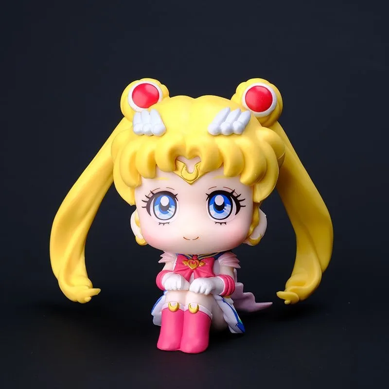 Cute Sailor Moon Action Moon Hare Anime Character Doll Fashionable Car Decoration Desktop Ornament Children's Toy Gift