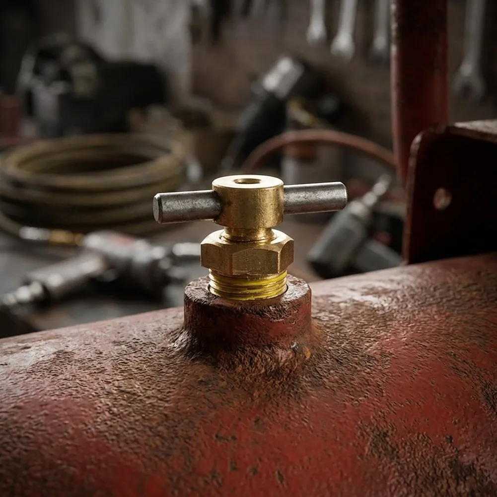Compressor Part Drain Valve Garage Use Workshop Maintenance Compact Design Threaded Connection Efficient Moisture Removal