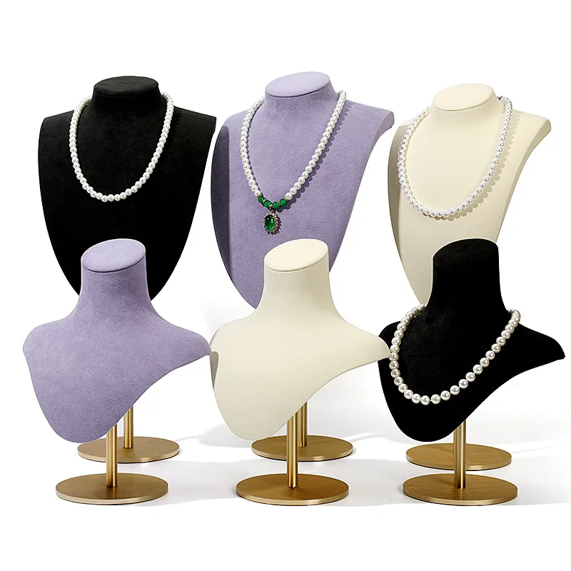 Purple Display Stand For Jewelry And Accessories During Live Streaming Human Figure With Neck On Display Props For Light Luxury