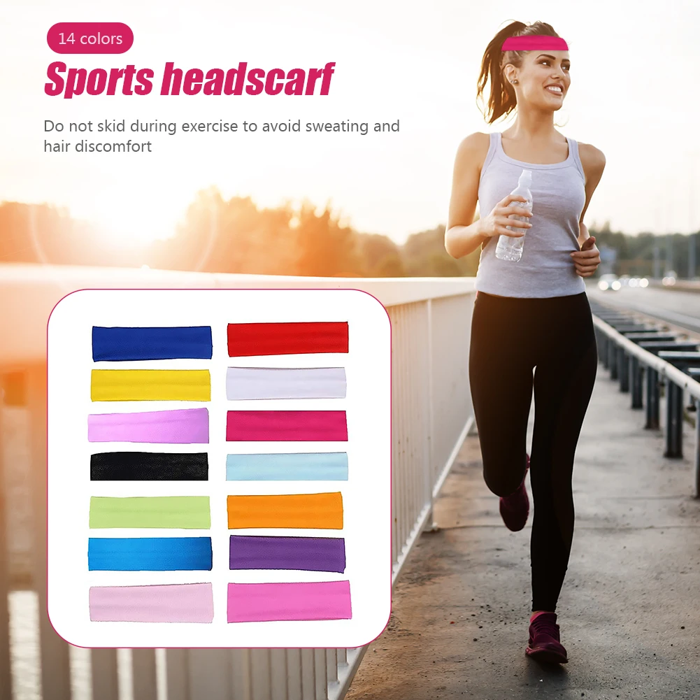 

Men Candy Color Headscarf Running Sports Fitness Bandage Hair Bands Yoga Headband Elastic Sweatband