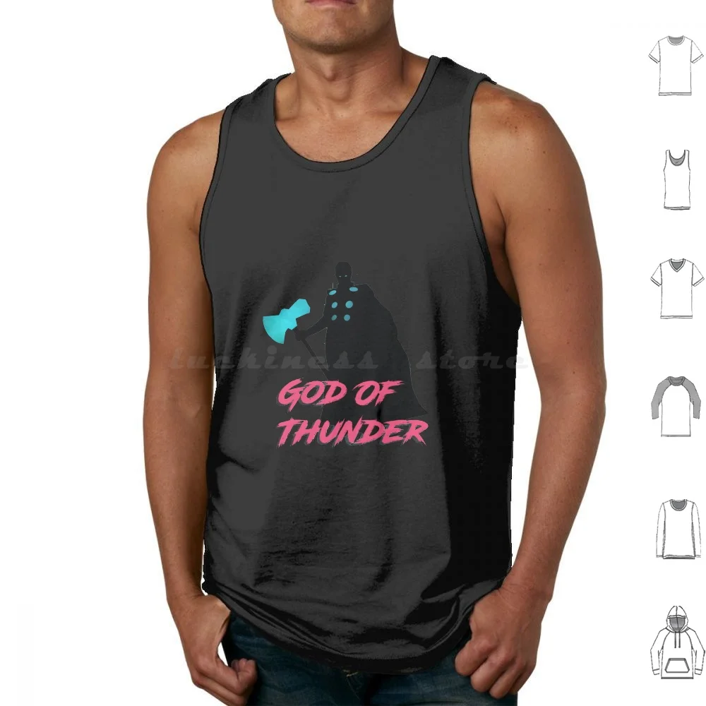 God Of Thunder Tank Tops Print Cotton Odinson Thunder Lightning Hero Superhero End Game Infinity War Infinity Gauntlet