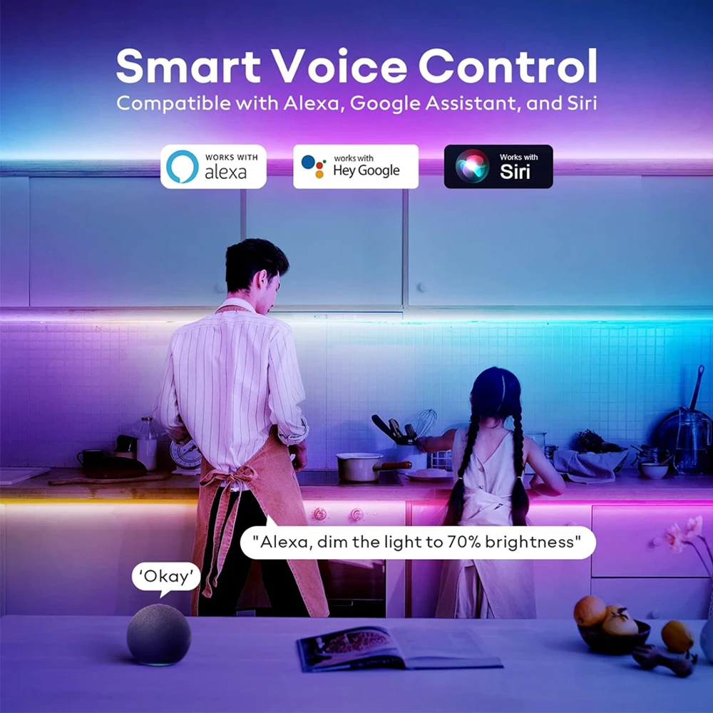 Matter WiFi Smart RGB+CCT LED Controller Dimmable DC 12V 24V COB RGBCW Strip Light for Homekit Alexa Smartthings Home Assistant