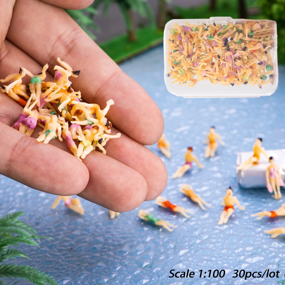 

Scale 1:100 Miniature Swim People Model Painted Figures For Making Beach Sand Table Landscape Scene Layout Diorama Kits 30Pcs