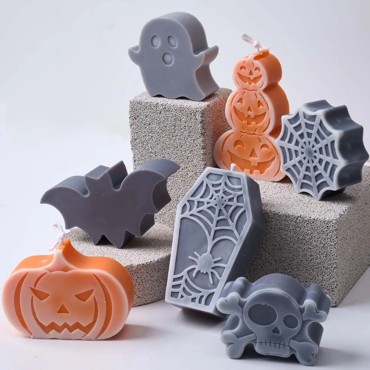 Halloween Ornamente Kerze Silikon Form DIY Geist Fledermaus Handwerk Machen Aromath Seife Gips Harz Casting Formen Home Party Decor