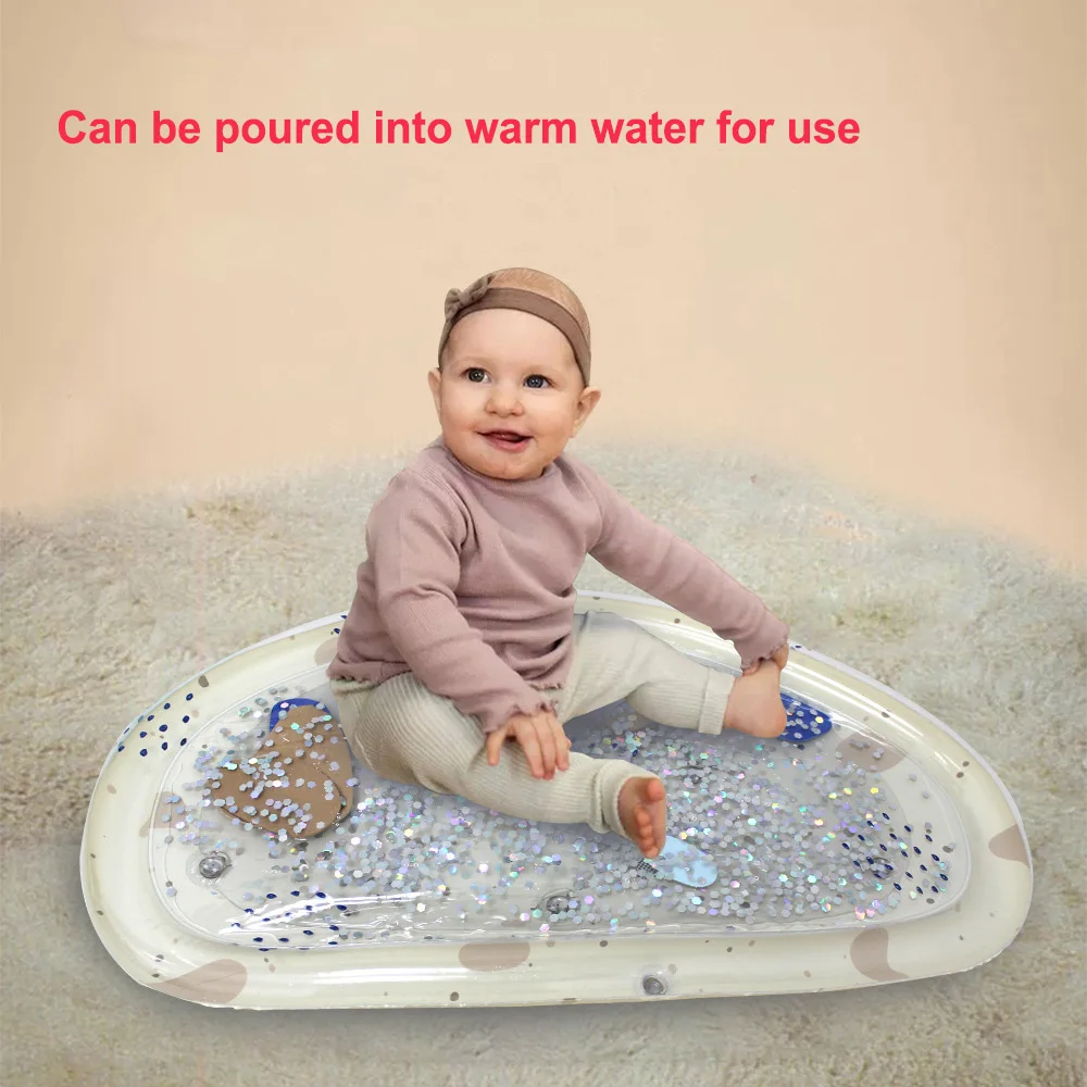 Baby Crawling Water Play Mat Inflatable Patting Mat Toy Summer Baby Development Activity Sensory Game with Music and Light