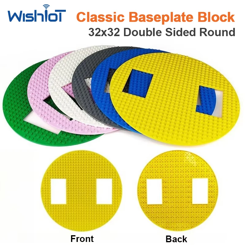 Double Sided Round Baseplate Clock Parking Lot Model Modification Mechanical Connector Block Assembly Extension Piece