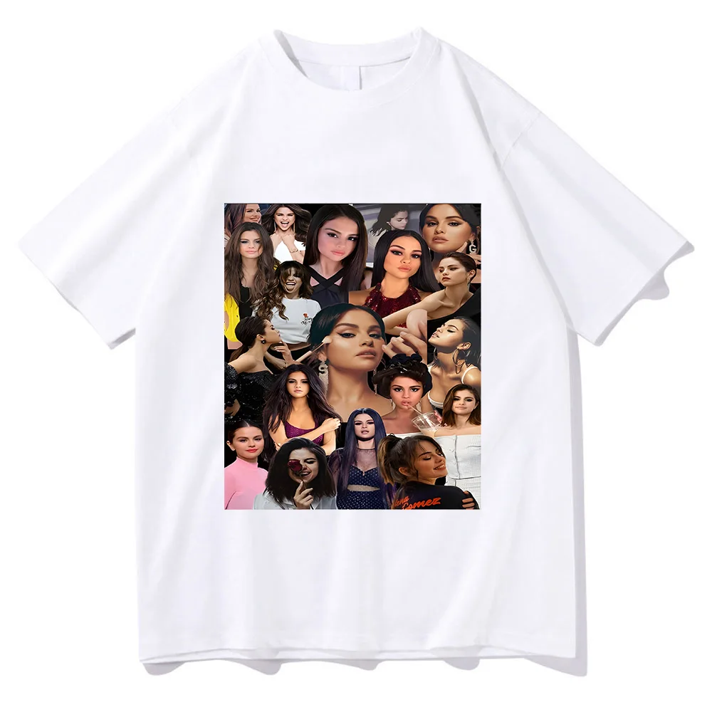 Selena Gomez T-shirt Graphic Printing Gothic O-neck Tee-shirt Short Sleeve Hip Hop Cotton Tshirt Ropa Mujer Vintage Punk Clothes