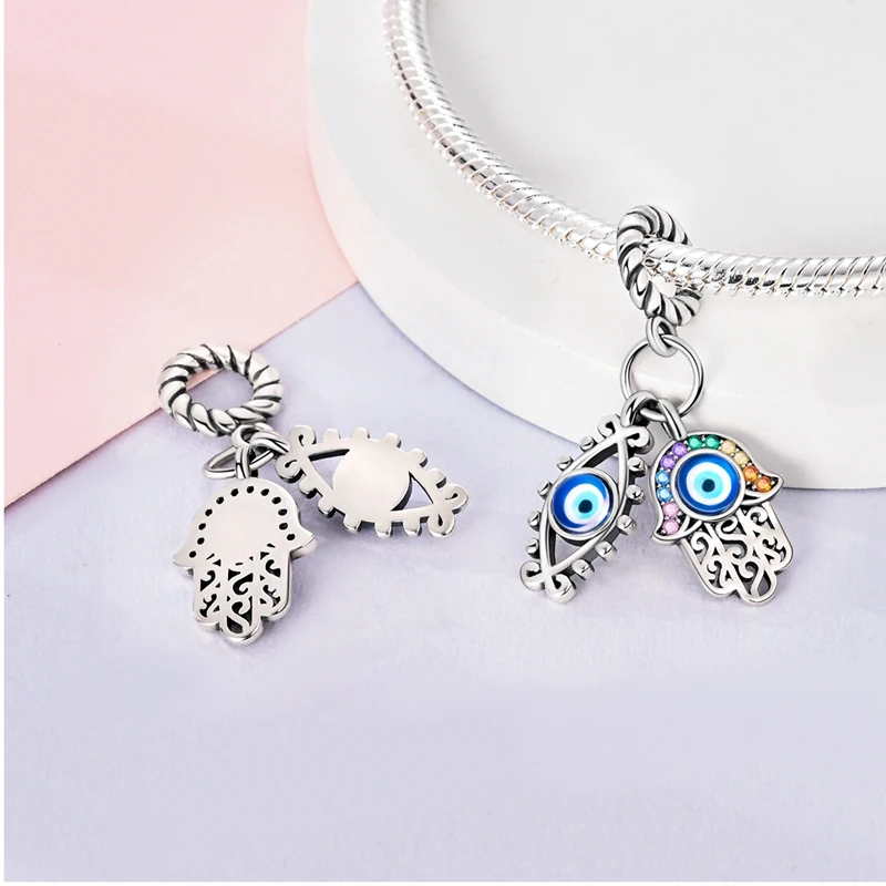 925 Sterling Silver Beads Cross Fire Dragon Hot Air Balloon Charms Fit Original Bangle Bracelet Diy Women Fine Jewelry Gift image 3