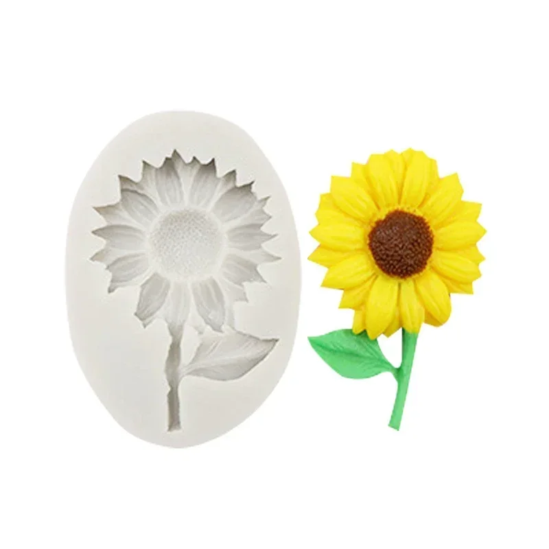 Rose Flower Maple Leaf Mimosa Sunflower Strawberry Silicone Handmade Mold Tool Plants Shape Modeling Clay Moulds Decorative