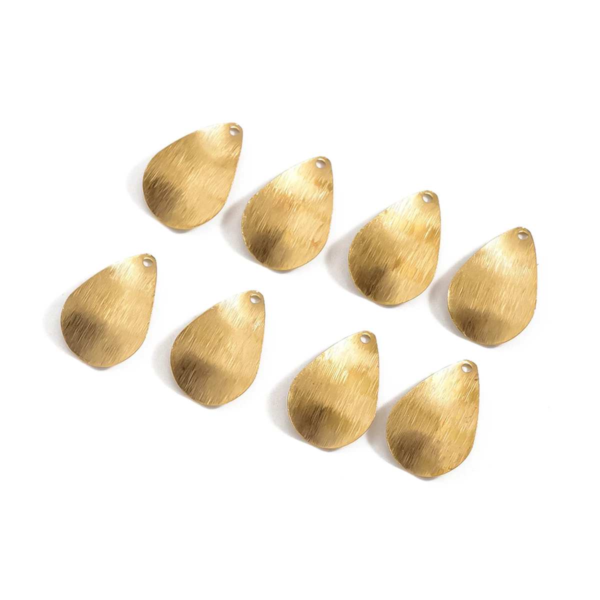 50pcs original brass bracelets, necklaces, DIY accessories, single hole geometric texture brushed water droplet pendant