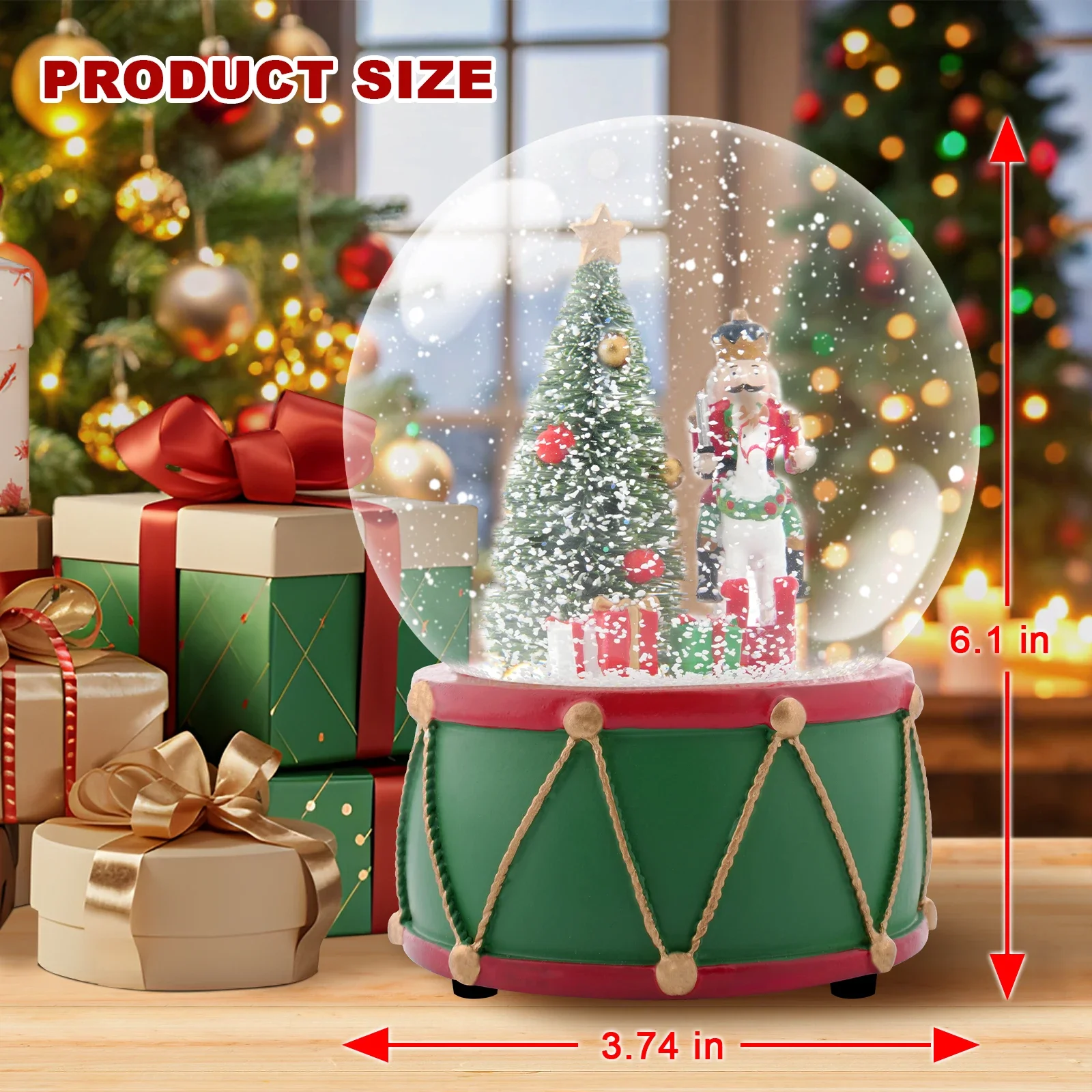 Christmas Snow Globe Musical Snowball Crystal Ball Xmas Holiday Decor Style 3