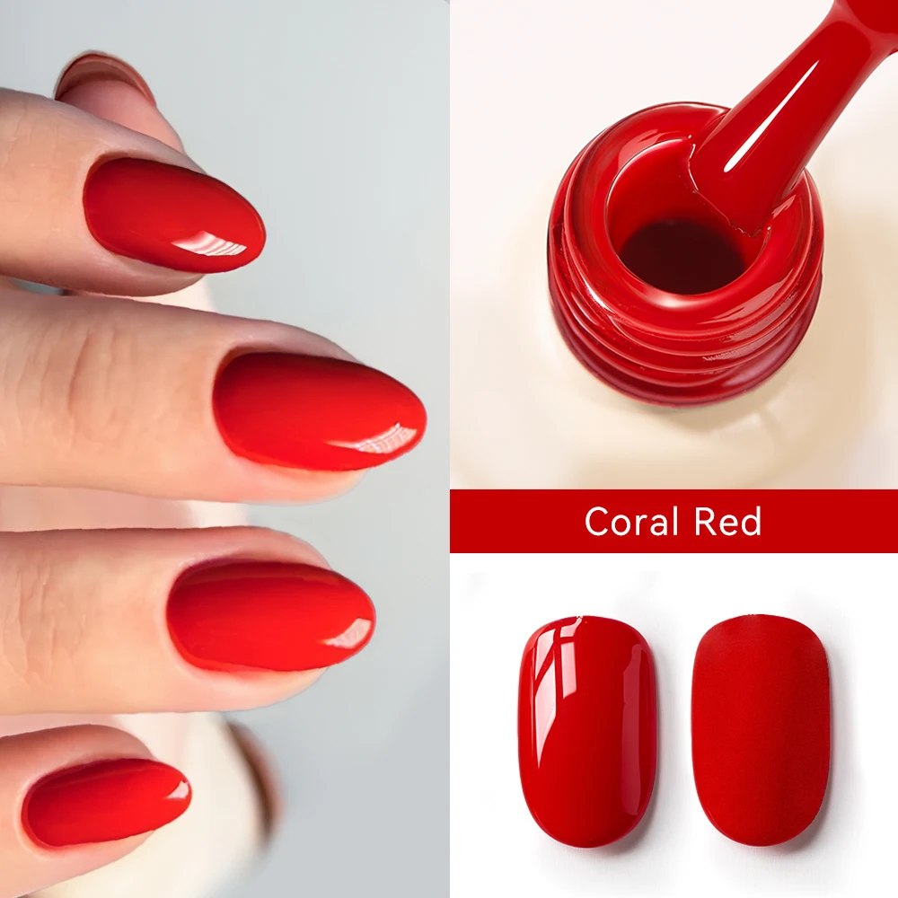 MAYCHAO Coraline Red Gel Nail Polish 12ml Glossy Semi Permanent Soak Off UV LED Frosted Gel Nails Painting Varnish