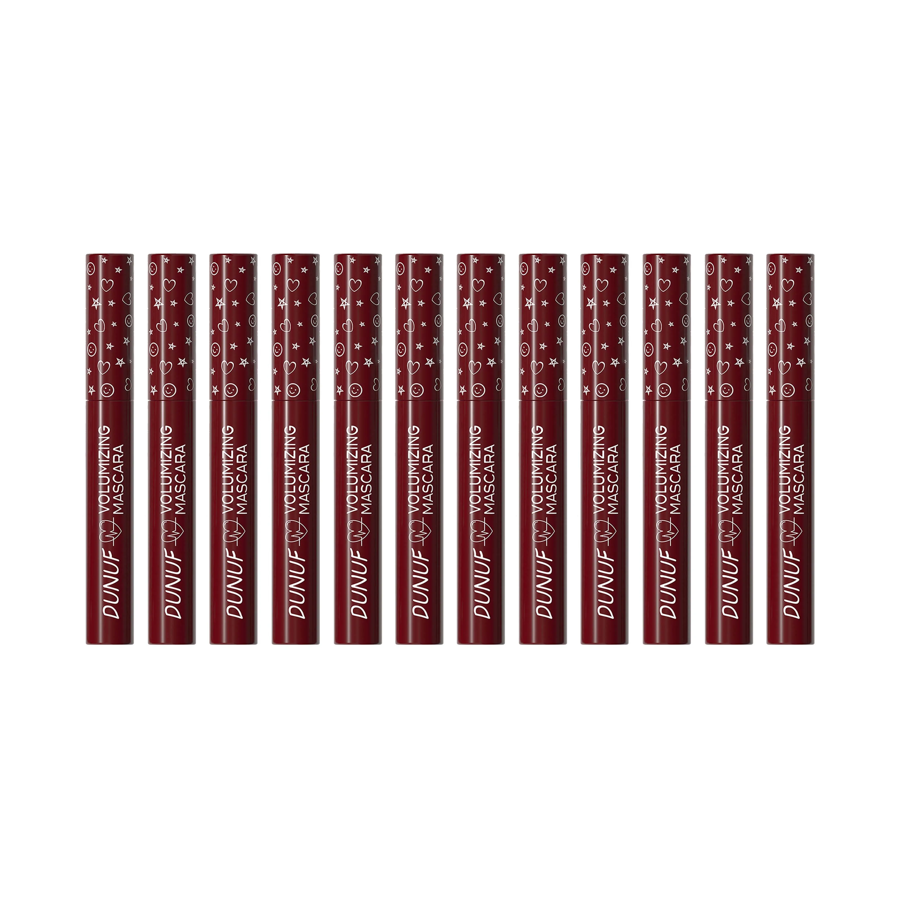 12 قطعة ماسكارا حمراء رفيعة مجعدة، ماسكارا ملونة مقاومة للماء ليس من السهل تلطيخها، رأس فرشاة ناعمة محمولة، مكياج للعطلات #1