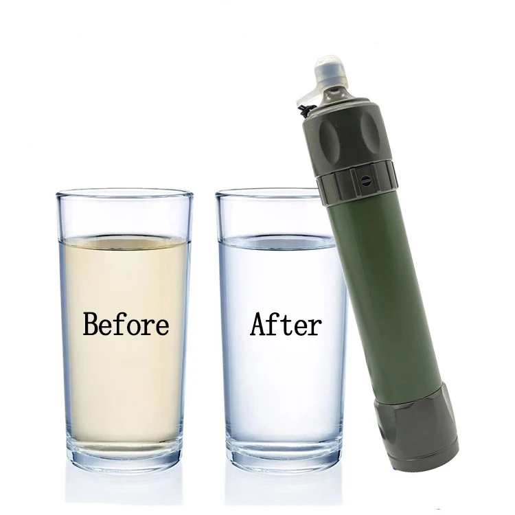 屋外ミニ浄水ストロー キャンプ浄化 ポータブルハイキング浄水器 緊急用品 飲料水用浄水器