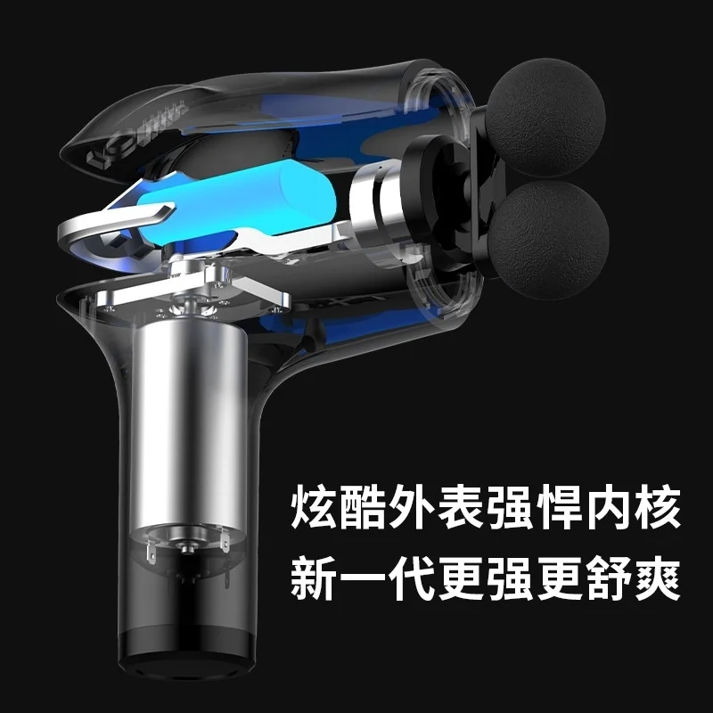 Massage Gun Double-Headed High-Frequency Variable Speed Rechargeable Muscle Relaxation Professional Massager Home Fitness Portab