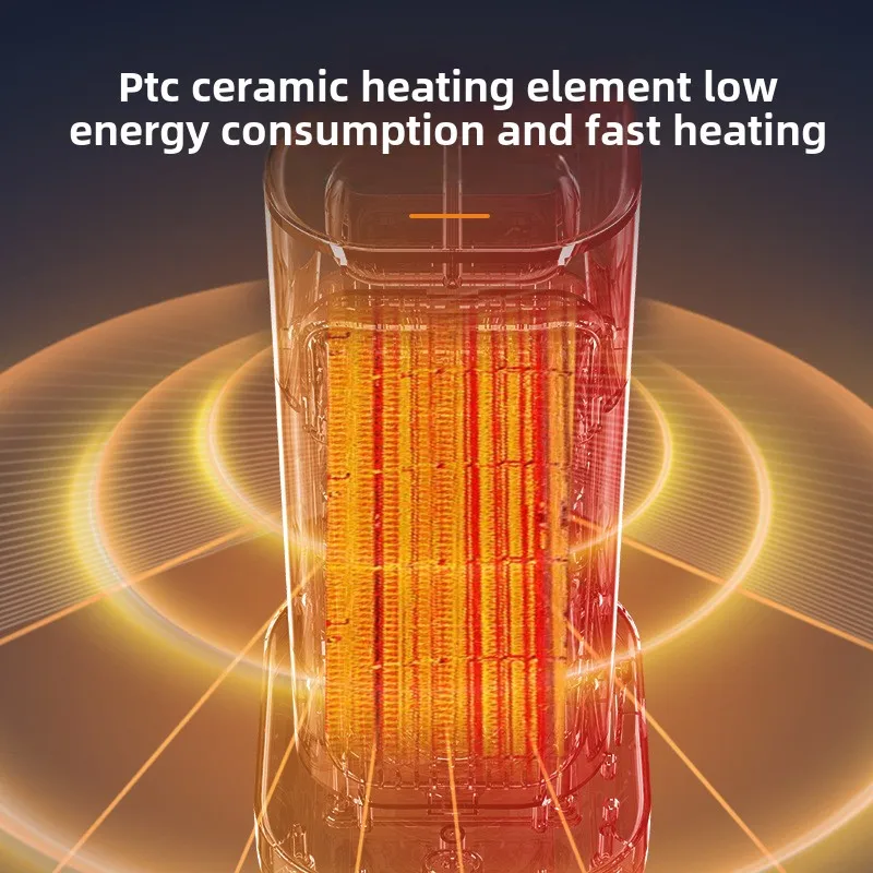 Riscaldatore elettrico per interni PTC a riscaldamento rapido con termostato multimodalità 90 ° Mini riscaldatore portatile oscillante per ambienti