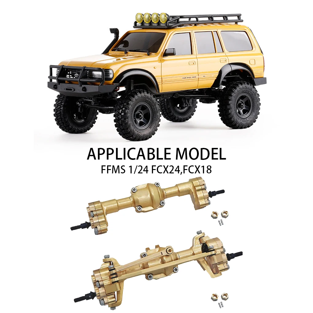 2x 1/24 Front Rear Axle RC Upgrade Part Brass Protector Rc Front Rear Axle For FMS FCX18 FCX24 RC Car Part RC Car Accessories