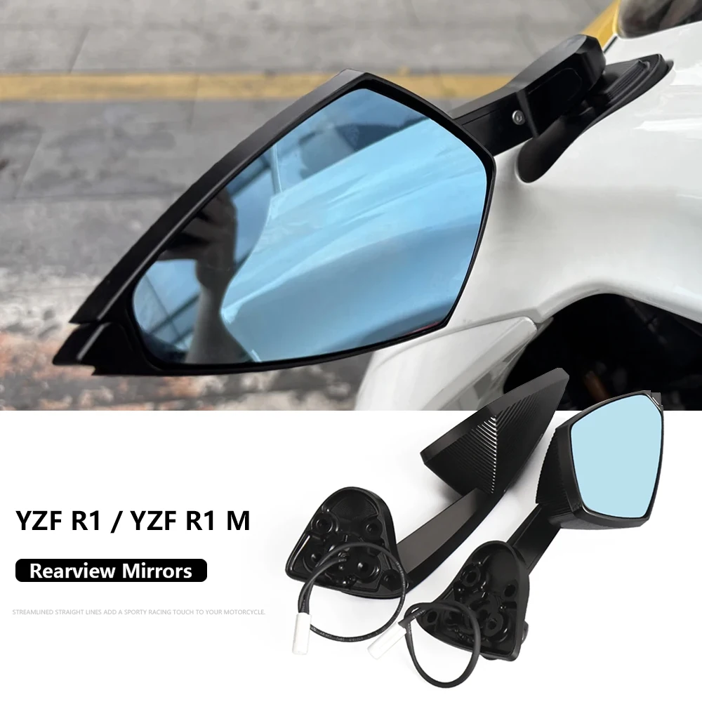 

Motorcycle Rearview Mirror Turn Lights Side Mirrors with LED Turn Signal Indicator For Yamaha YZF R1 M YZF-R1M 2020 2021 2023
