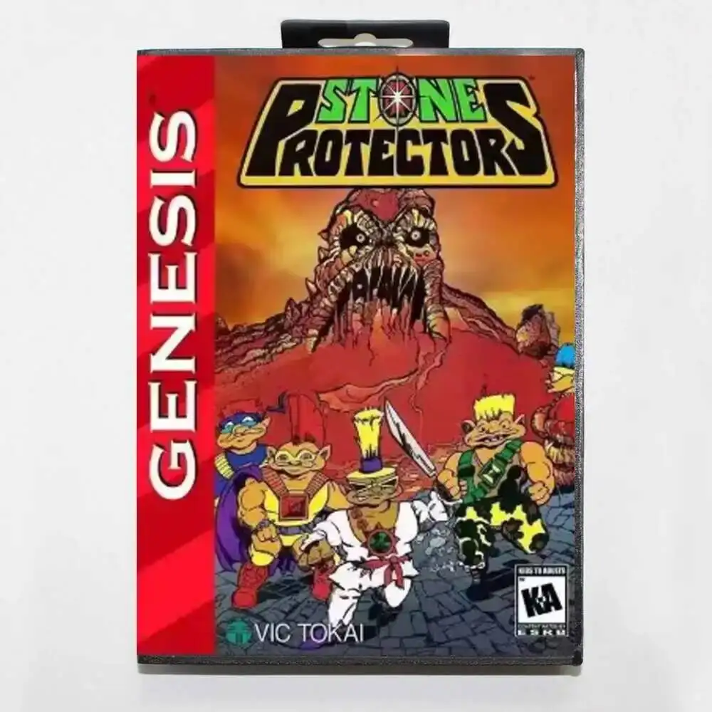 

Stone Protectors NTSC MD Game Card 16 Bit USA Cover for Sega Megadrive Genesis Video Game Console Cartridge