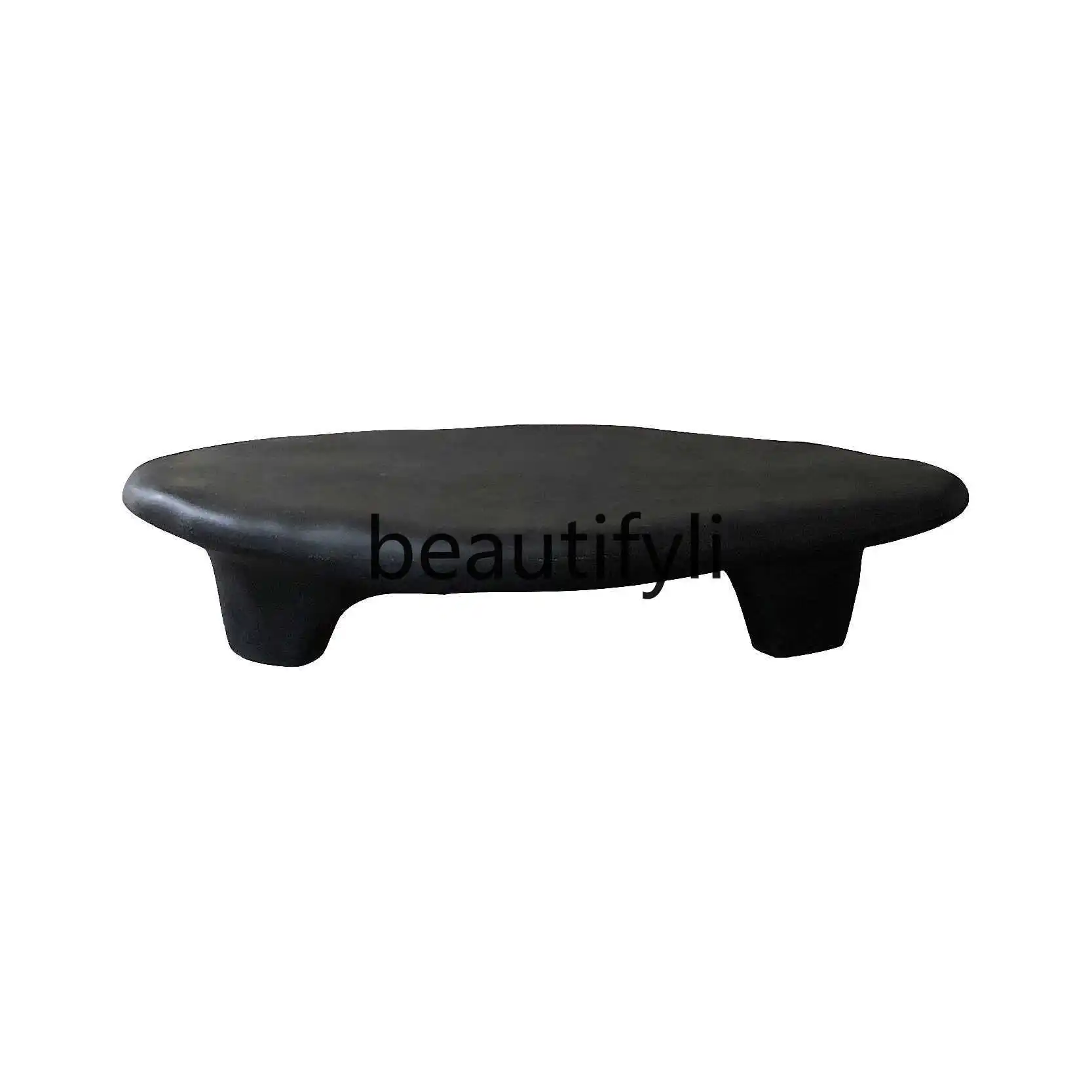 Low table pebble shape living room sculpture low coffee table