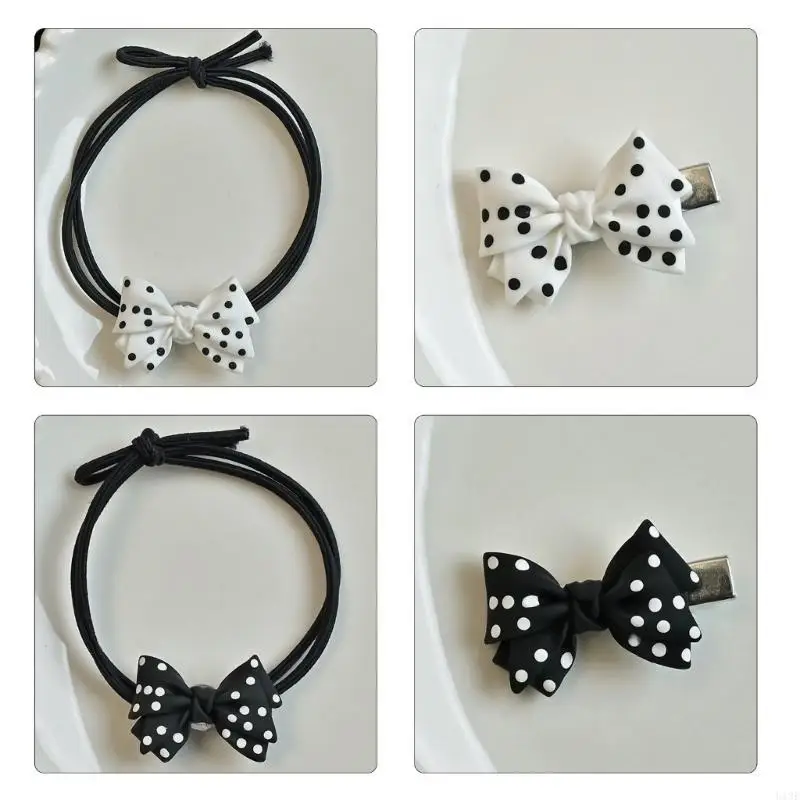 Bowknot barrettes pontilhas cabelo