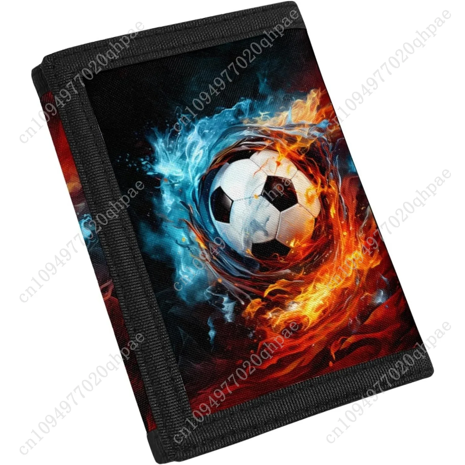 FUSURIRE النار المياه كرة القدم الاطفال محفظة ثلاثية الطي للبنين كول طفل المحفظة الهدايا ثلاثي أضعاف الرياضة في الهواء الطلق محفظة عملة بطاقة الهوية