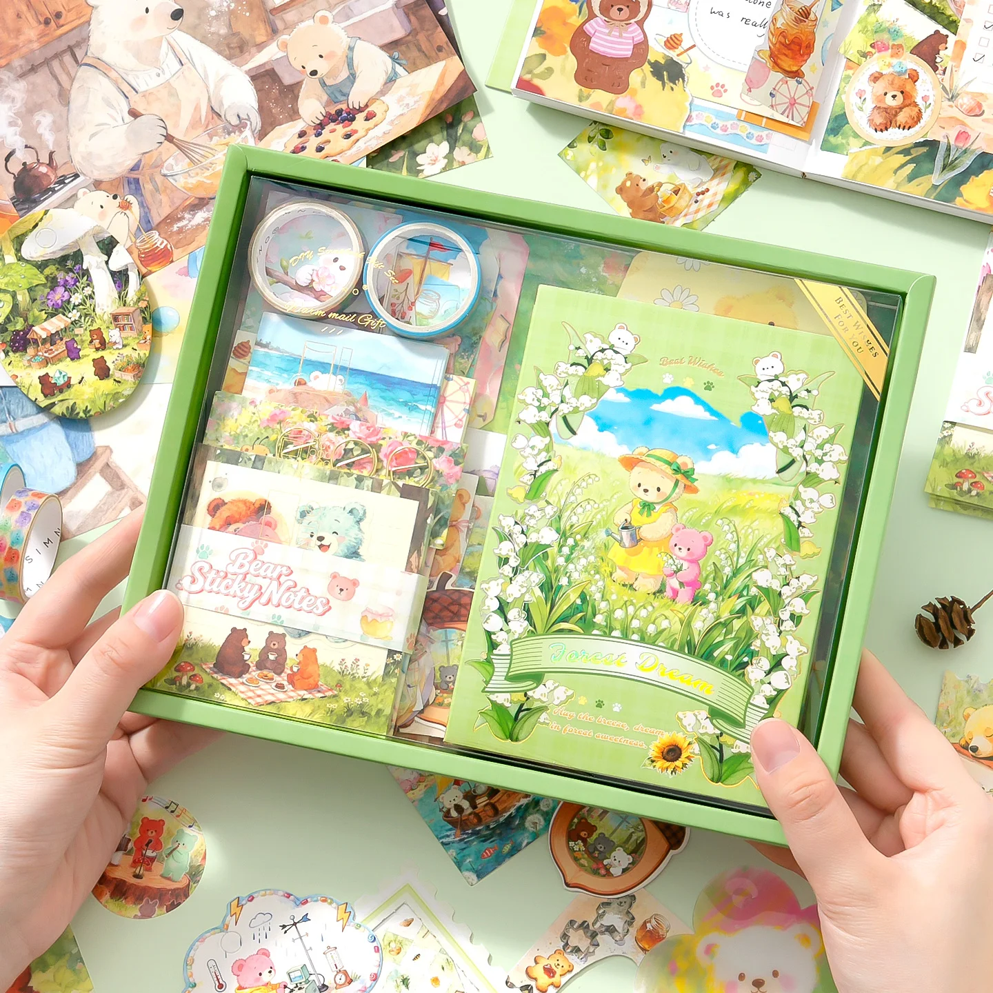 Scrapbook-Journal-Set 157-teilig Komplettes Handkonto-Set mit Notizbuch, Washi-Tape, Aufklebern DIY Bastelzubehör für Anfänger