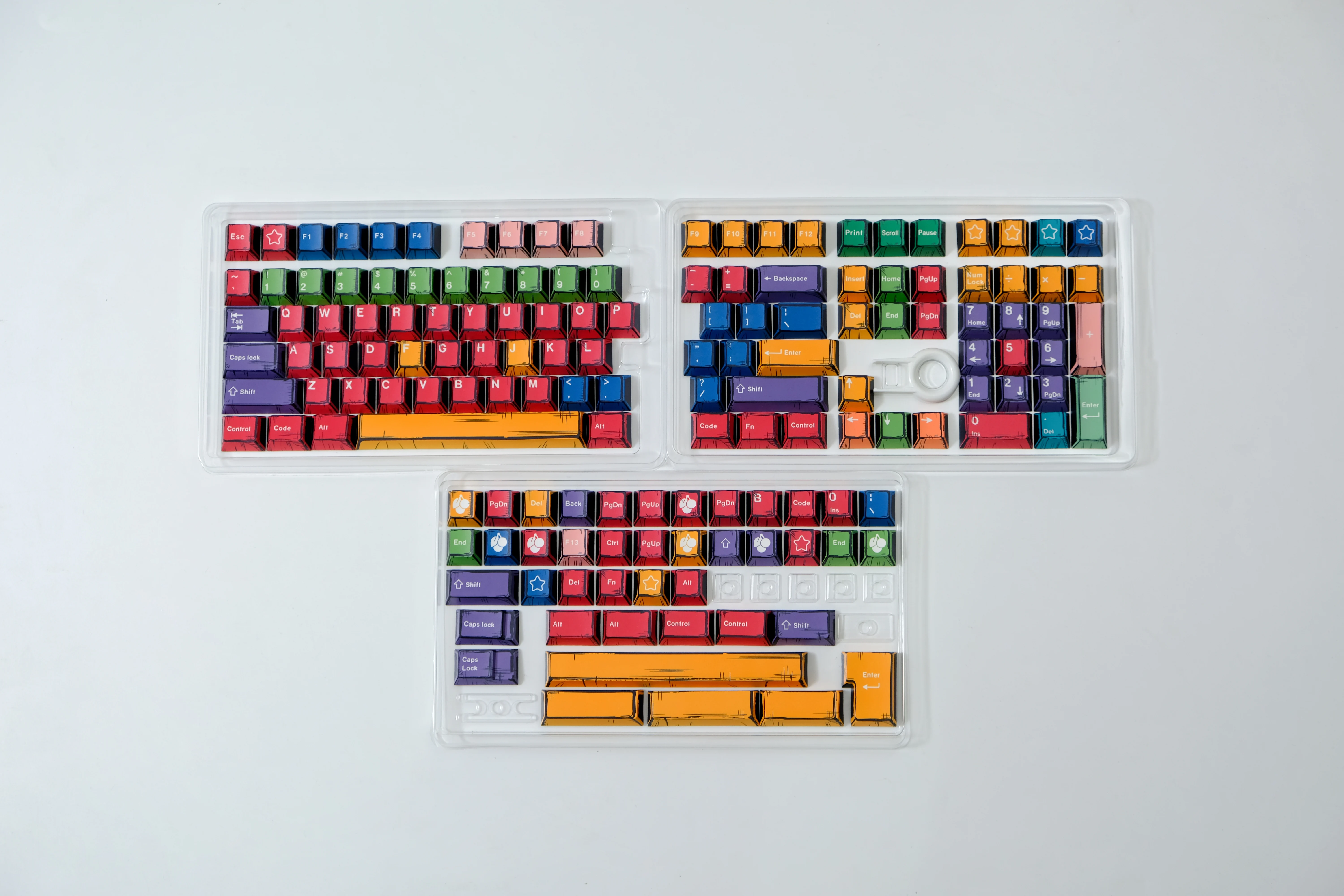 PBT Comic Keycaps EVA 01 Palette Cherry Profile Dye Sub 78/151 toetsen gemengd licht voor mechanische toetsenborden ISO-indeling 7U Rainy75