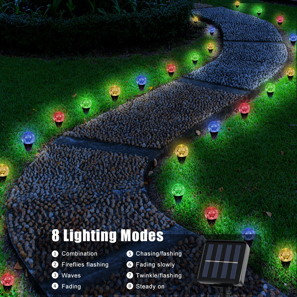 30 LED Solar Bubble Ball Lawn Lights Waterproof Christmas Solar Pathway String Light Outdoor Garden Patio Trail Lighting Decor